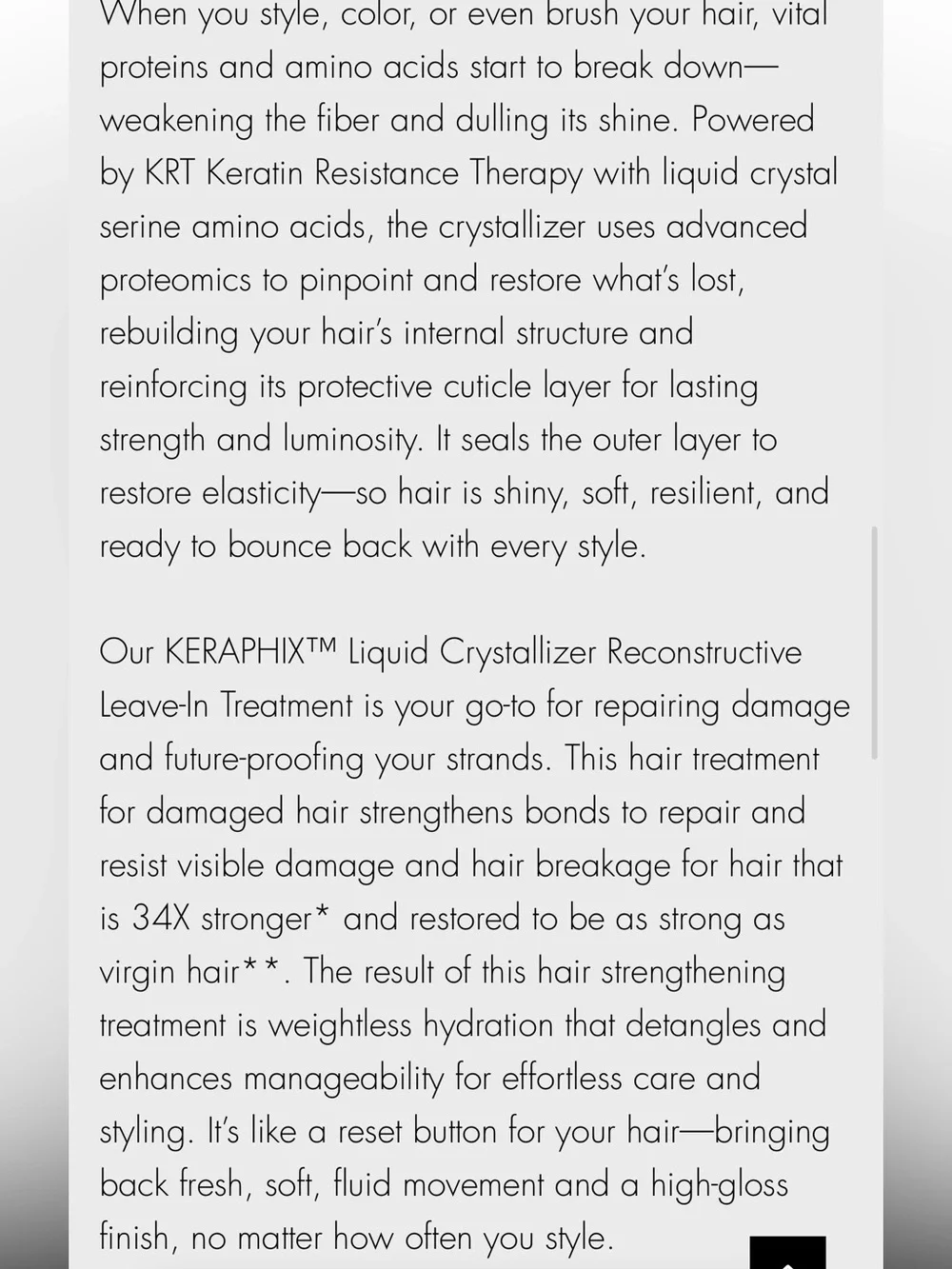 Nexxus Keraphix Liquid Crystallizer - Hair Repair Treatment